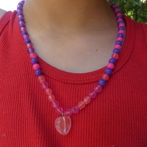 Homemade heart necklace.